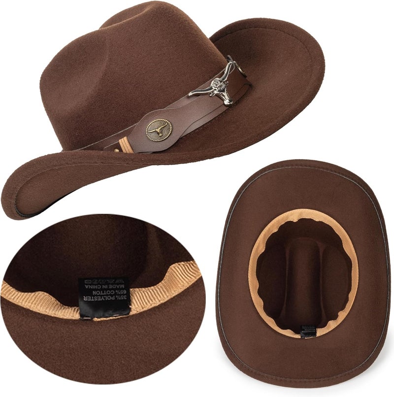 UTOWO Vintage Western Cowboy Hat for Men Outback Cowgirl Hat M/L - Image 4